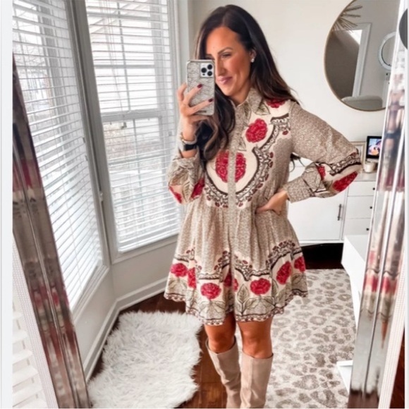 Free People Smell The Roses Mini Dress- XS - Picture 1 of 13